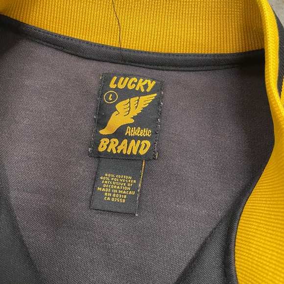 Vintage Lucky Brand Panther Black & Gold Varsity Jacket. Size Large - Picture 3 of 5